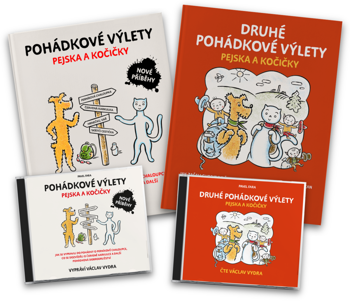 Balíček MAX: Pohádkové výlety pejska a kočičky (oba díly knihy + obě audioknihy)