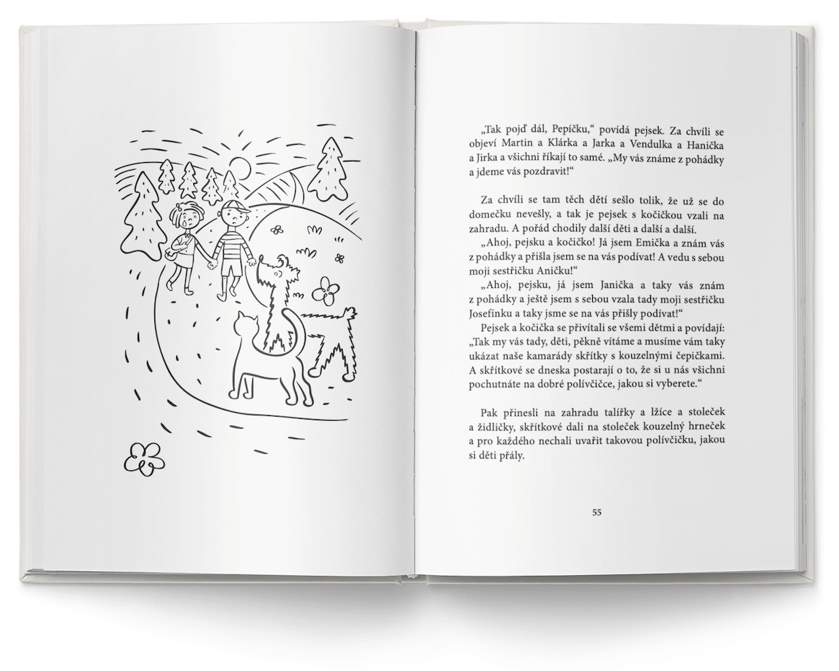 Ilustrace pejska a kočičky